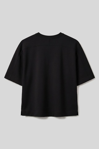 Tommy Life Siyah O Yaka Oversize Kısa Kollu Kadın T-shirt - 97316