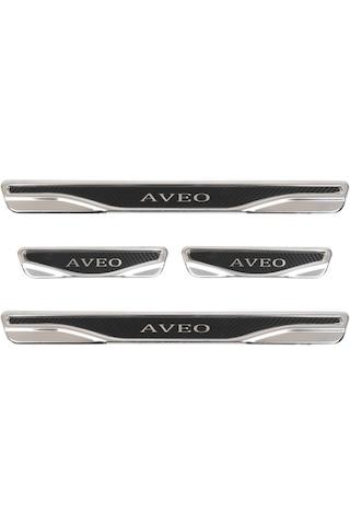 Chevrolet Aveo 4 Prç. Iç Kapı Eşiği Krom Karbon