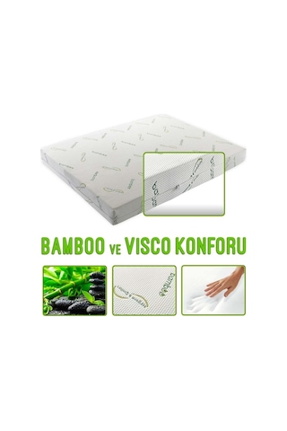 Uzunbebe Opalin 150X200 Çiftkişilik Bamboo Visco Ortopedik Yatak 7Cm Visco