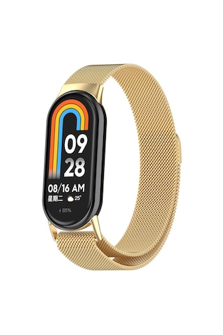 Xiaomi Smart Band 8 Zore Krd-01 Metal Kordon-gold