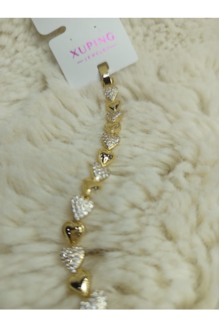 Beren Xupıng Kalpli Çelik Bileklik Gold 16+3 Cm