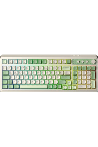 Aula S99 Retro Rgb Gaming 3 Modlu Bluetooth/2.4ghz/usb-c Kablosuz Makrolu Türkçe Q Klavye Yeşil