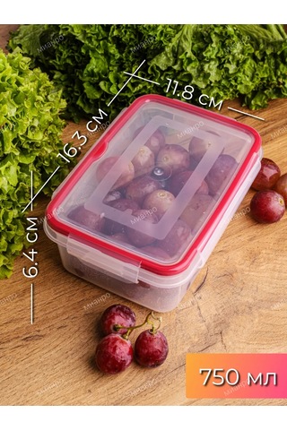Polimerbyt Yiyecekler İçin Hava Geçirmez Kap 750 Ml 2 Ad 373565241 Kırmızı
