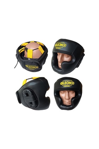 Aksaspor Leon Hardy Boks, Muay Thai Kick-Boks Antrenman Kaskı Siyah Sarı