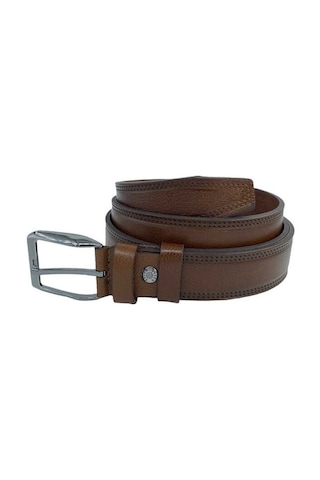 Süzer Deri Taba Hakiki Deri Dikişli 3.5 Cm.Lik Klasik Erkek Kemer - 311-28