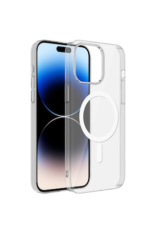 Apple Uyumlu iPhone 15 Kılıf Kablosuz Şarj Ve Magsafe Destekli Slimsafe Premium Sert Pc Silikon Kapak Şeffaf