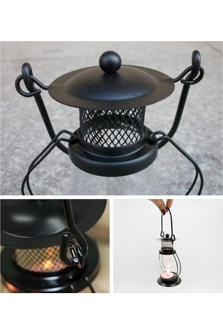 Suntek Vintage Kamp Çadırı Fener Taşınabilir Balık Tutma Siyah