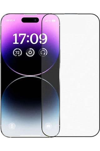 Baseus Crystalline Apple Uyumlu iPhone 14 Pro İçin Parlama Önleyici Tempered