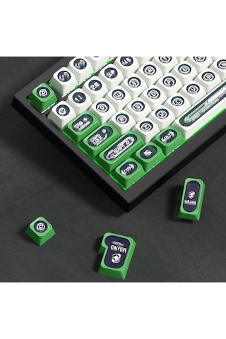 Mekanik Klavye Keycap -136 Tuşlu Yeşil-beyaz Opal Tuş Takımı