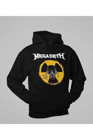 Sevbano Megadeth Baskılı Unisex Oversize Rock Metal Müzik Grubu Hoodie Siyah