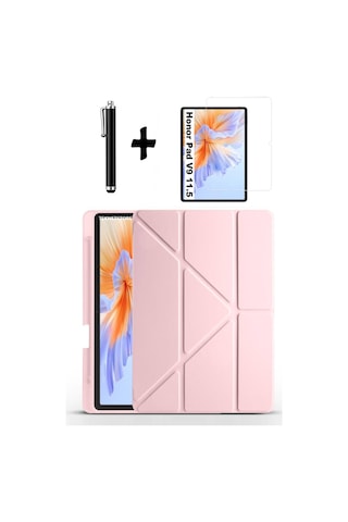 Honor Pad V9 11.5 Inç Uyumlu Kılıf Kalem Bölmeli Standlı Kılıf + Ekran Koruyucu + Kalem 3'lü Set Kapaklı Kılıf
