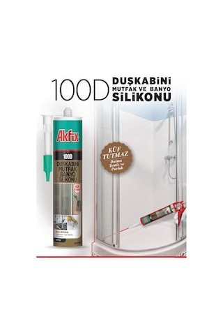 100d Duşkabini, Mutfak Ve Banyo Silikonu, Şeffaf,%100 Silikon, Hızlı Kuruyan, Küf Tutmaz, Su Geçirmez,sararma Yapmaz