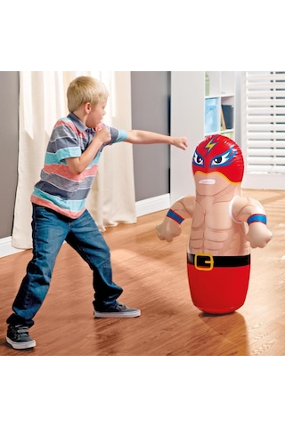 Şişme Hacı Yatmaz Kumsuz 94 Cm, Güreşçi Şişme Bahçe Plaj Oyuncağı,çocuklar İçin Figürlü Plaj Oyuncak Çok Renkli