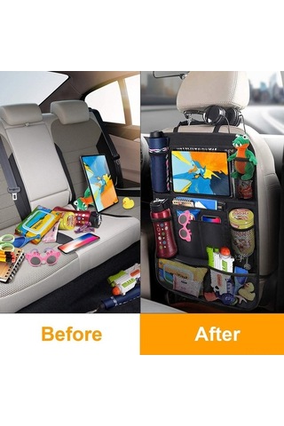 Novahub Araba Koltuğu Depolama Çantası, Çocuk İçin Anti-vurmalı Pad, Asma Çanta, Yerleşik Raf, İpad Sırt Çantası