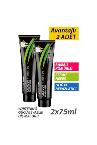 Pierre Cardin Bambu Kömürlü Diş Macunu Doğal Beyazlatıcı & Ferah Nefes 2 x 75 ML