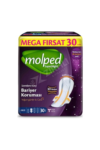 3 Adet Molped Mega Supernight Gece 30'lu 3 Adet Molped Mega Supernight Gece 30'lu