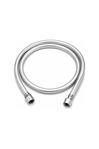 Gümüş Pvc Duş Hortumu 150 Cm Dolanmaz 360 Döner Başlıklı Yüksek Basınçlı İnox Banyo Spirali