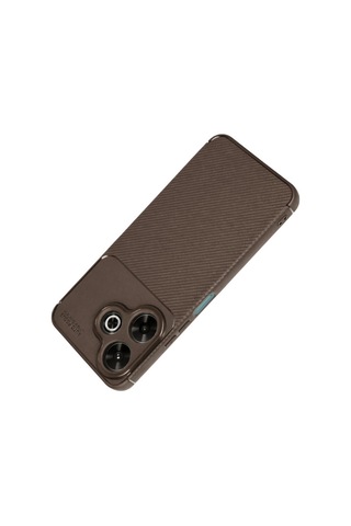 Xiaomi Redmi 13 4g Kılıf Auto Focus Karbon Kapak - Kahverengi