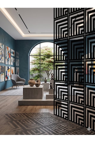 Lazer Kesim Paravan, Ahşap Separatör, Oda 4'lü Panel Levha Model16 40 X 40 Cm