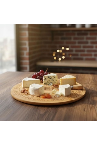 Bambu Peynir Ve Kesim Sunum Tahtası Yuvarlak 27,5cm 27,5cm 1,5cm - Ahşap Peynir, Kesme Tahtası Ve Sunum Tepsisi Genel