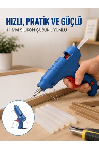 40w Sıcak Silikon Tabancası 5 Silikon Hediyeli Dayanıklı Tasarım Yeni Nesil - Lisinya