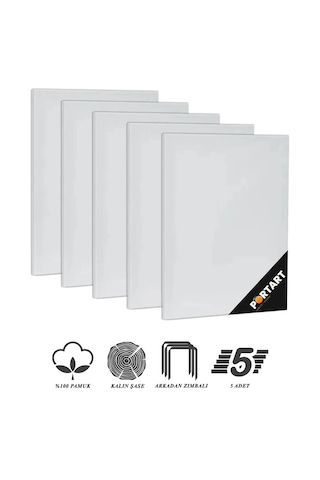 Portart Tuval %100 Pamuk 25x35 Cm 5'li Paket