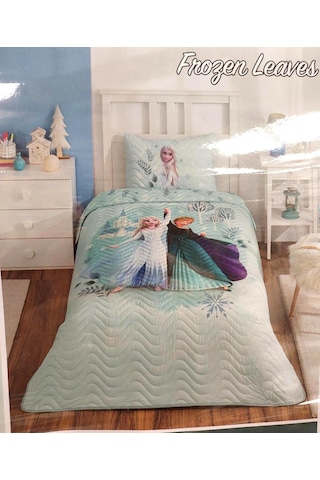 Özdilek Lisanslı Tek Kişilik Çocuk Yatak Örtüsü-frozen Leaves Min Mint
