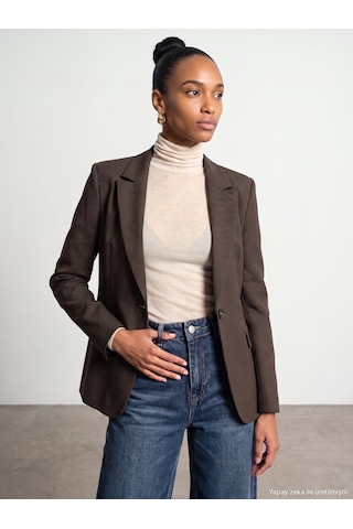 Dilvin 60831 Vücuda Oturan Blazer Kahve
