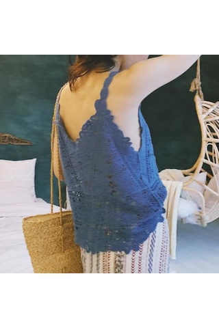 Beyaz Kadın Yaz Yelek Üstleri V Yaka Kolsuz Tığ Örgü Üstleri Düz Renk Hollow Dantel Sling Beyaz