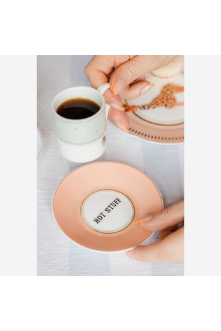 Pembe Porselen Kahve Fincan Seti 60 Ml