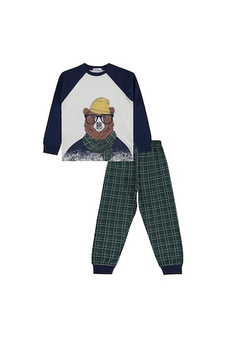 Civil Boys Şapkalı Ayı 6-9 Yaş Pijama Takımı - Lacivert
