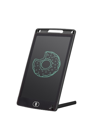 Hombey 8.0 İnç Lcd Kalem Tahtası - Çocuk Çizim Paneli, Mesaj Tahtası, Kalın Not, Tek Tuş Silme, Dahili Pil, Siyah Siyah