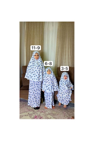 Aldaıyr 3 Adet Çocuk Namaz Elbise Pamuk Kumaş Çok Renkli041
