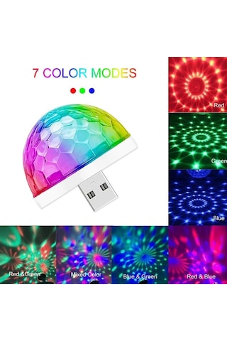 Disko Topu Sese Duyarlı Rgb Usb Girişli Disco Topu Iç Aydınlatma (451331531)