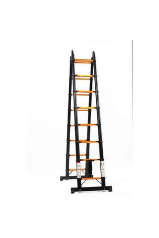 Cardilife 2.5 + 2.5 Metre Teleskopik Çelik Merdiven 8+8 Basamaklı