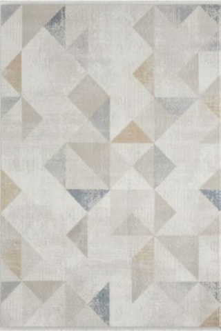 Modern Geometrik Salon Halısı Leke Tutmaz Akrilik 462.000 Sık Dokuma 9mm Yumuşak Halı Çok Renkli