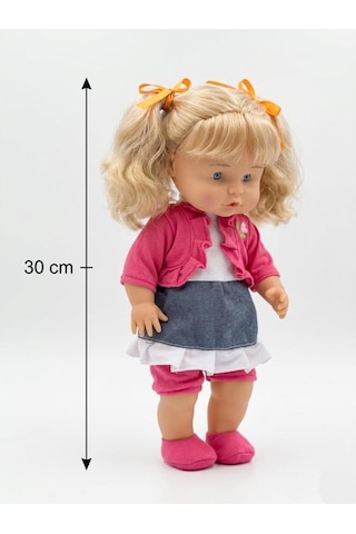 Sevimli Hanım Kız 30cm Kolları Ve Bacakları Hareket Eden Elbiseli Ve Aksesuarlı Oyuncak Et Bebek 1