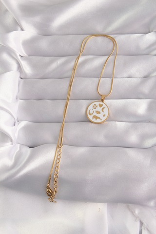 316l Çelik Gold Renk Beyaz Mineli Karışık Figürlü Tarot Kolye - Tj-bko9041 Çok renkli