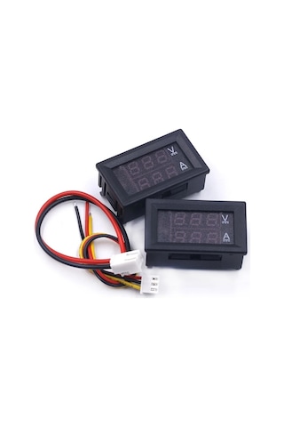Kırmızı-mavi-yüksek Kaliteli Dc 100v 10a Voltmetre Ampermetre Mavi + Kırmızı Led Amp Çift Dijital Volt Metre Ölçer
