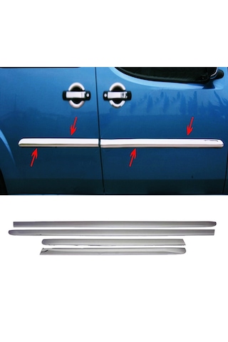 Fiat Doblo 2000-2006 Arası Krom Yan Kapı Çıta 4 Prç P.çelik