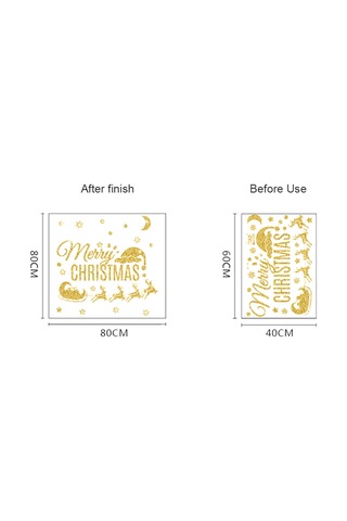 Qingmipy Noel Ateşi Oluşturucu Pvc Cam Kapı Duvar Sticker - Yeniden Kullanılabilir, Suya Dayanıklı Noel Geyiği Arabası Deseni Diğer