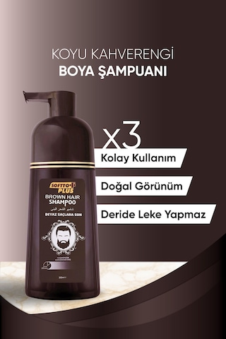 Softto Plus Kahverengi Saç Şampuanı Pompalı 350 ML