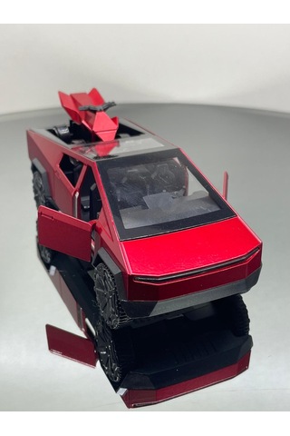 Tesla Cyber Truck 1:32 Ölçek Metal Çek Bırak 12 Cm Oyuncak Araba - Kırmızı