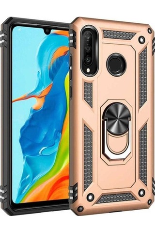 Samsung Uyumlu Galaxy A20s Kılıf Zore Vega Kapak Gold