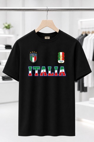 Bayloranzzo Italia %100 Pamuk Heavy Cotton Premium Kalite Unisex Tişört Siyah