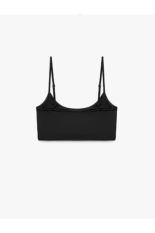 Koton Skinny Dikişsiz İnce Askılı Yarım Atlet Siyah 5slk10167mk Siyah