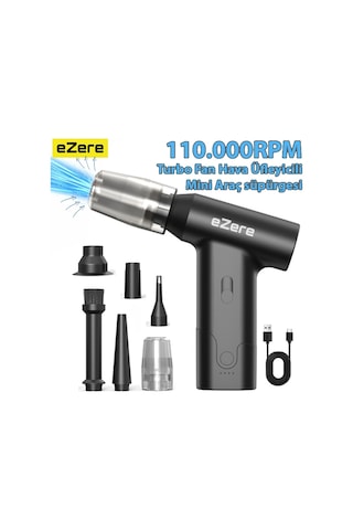 Ezere J02 Çift Fonksiyonlu Mini Araç Süpürgesi & Turbo Fan Hava Üfleyici