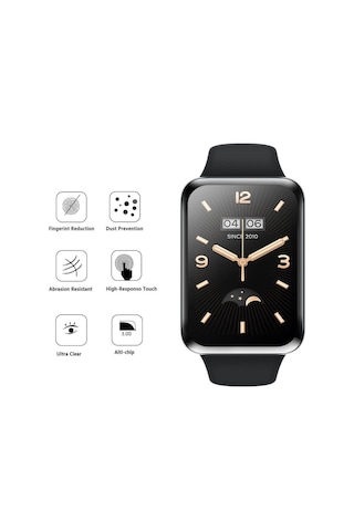 Wozlo Xiaomi Mi Band 7 Pro Uyumlu Nano Siyah Çerçeve 5d Tam Koruma Ekran Koruyucu - 2 Adet