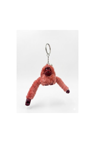 Peluş Maymun Çanta Aksesuarı & Anahtarlık Pembe