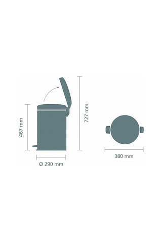 Brabantia Çöp Kutusu 20 Litre Newicon Pedallı Platin 114045